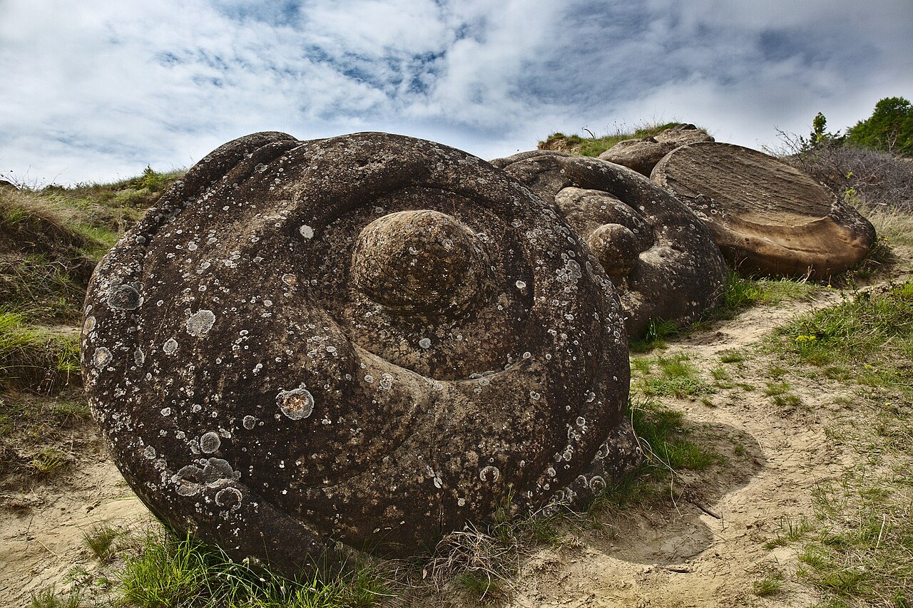 Rounded sandstone formations at Babele de la Ulmet in Buzău County